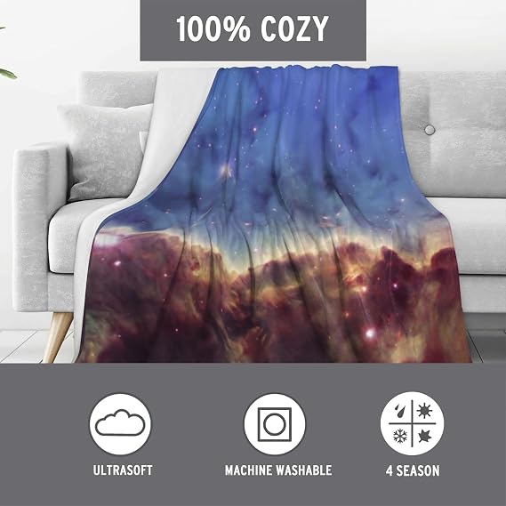 Sunset Beach Pattern Blanket Warm & Cozy Flannel Throw Blanket - Soft Plush Lightweight Blankets for Travel, Sofa, Bedroom, Office, Home Decor for Adults Kids Women 50×40