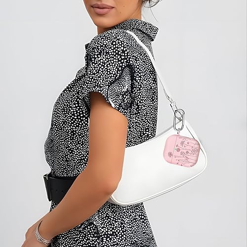 Miniatura 7 de Funda compatible con AirPods de 21 generación, funda protectora de silicona suave grabada con llavero para Apple AirPod 2 y 1, LED frontal visible,