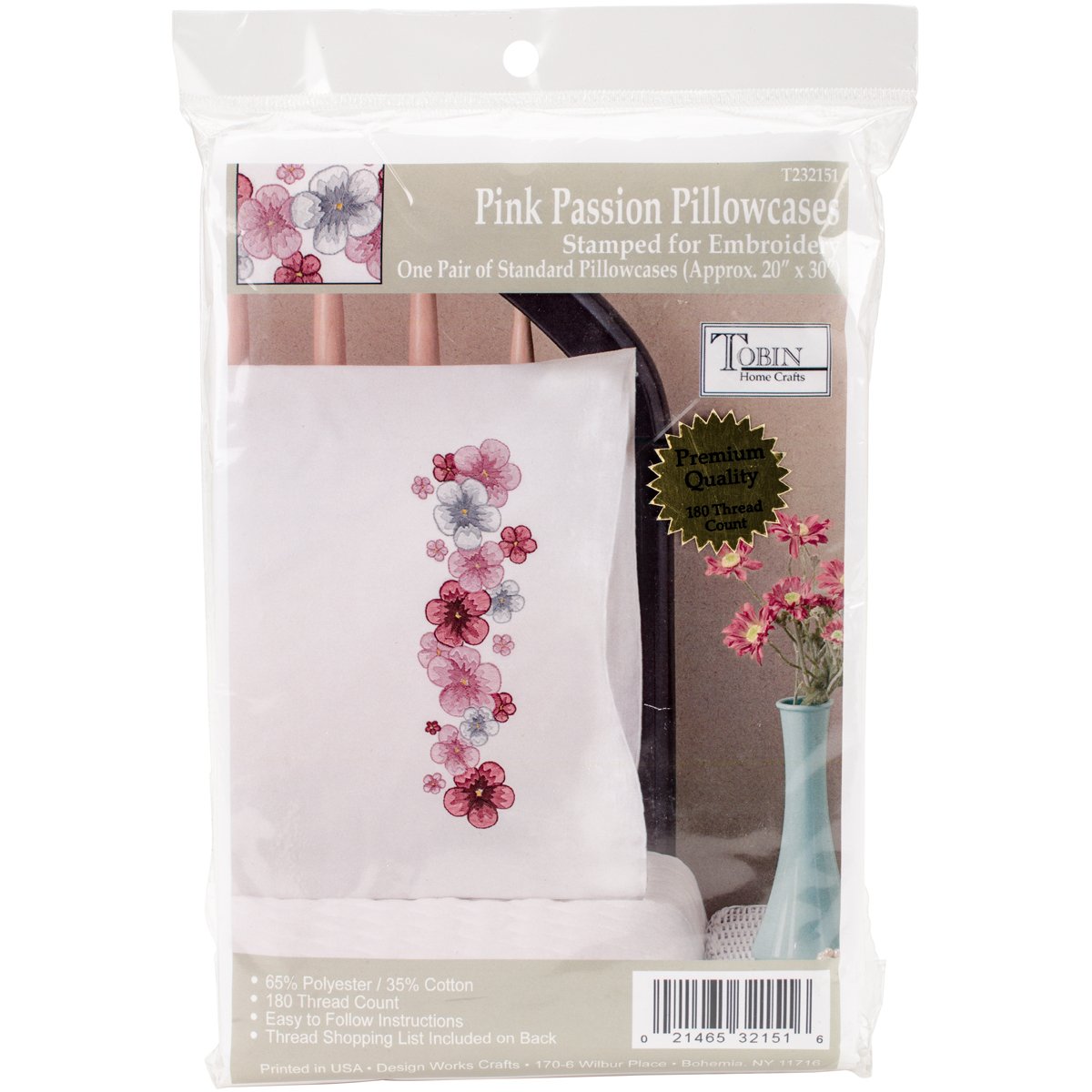 Pink Passion Pillowcases for Embroidery
