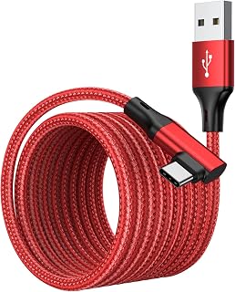 Type C fast Charging Cable[3M 3.1A], Braided USB C Cable ，90Degree Angle USB A to USB C Cable ，Compatible With SamsungGalaxy S20 S10 S9 S8, Huawei, Google Pixel, Sony Xperia, LG, etc- Red