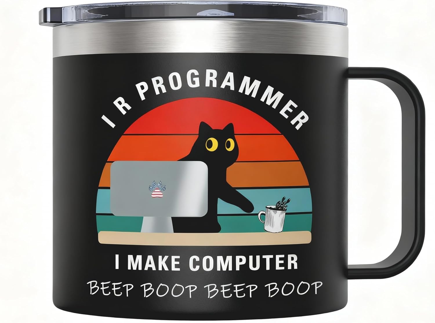 Computer Science Gifts Coffee Mug 14oz, Programmer Gifts for Computer Programmers, Software Engineers Gift for Men - I R Programmer I Computer Make Beep