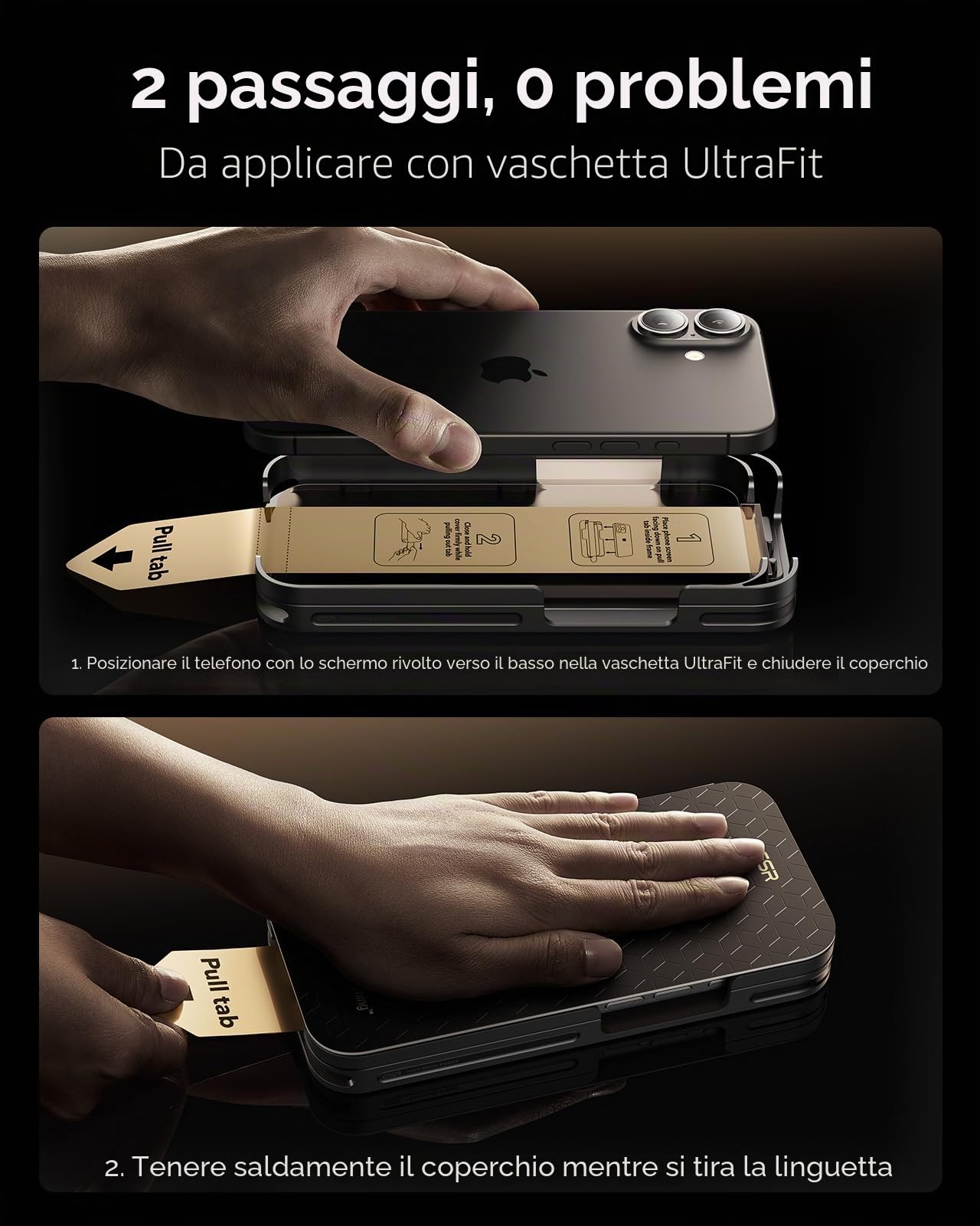 ESR 3 Pezzi Pellicola Vetro per iPhone 16/iPhone 15, Armorite Pro