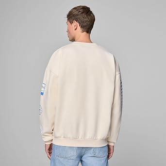 Formula 1 Heritage Graphic Crewneck Sweatshirt Gerippter Saum und Bündchen Sweatshirt mit Rundhalskragen F1-Abzeichen auf der Brust