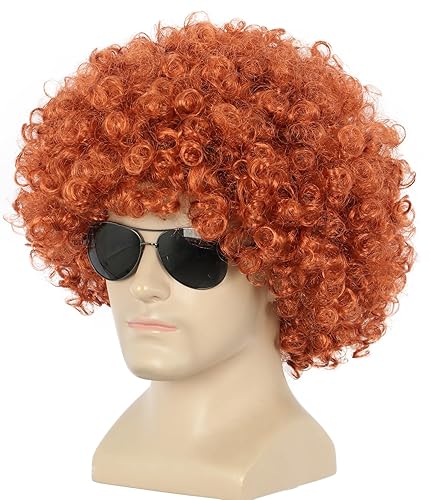 Miniatura 6 de Yuehong Pelucas de discoteca Afro cortas y esponjosas de color negro pelucas sintéticas de anime para cosplay pelucas divertidas para hombres y