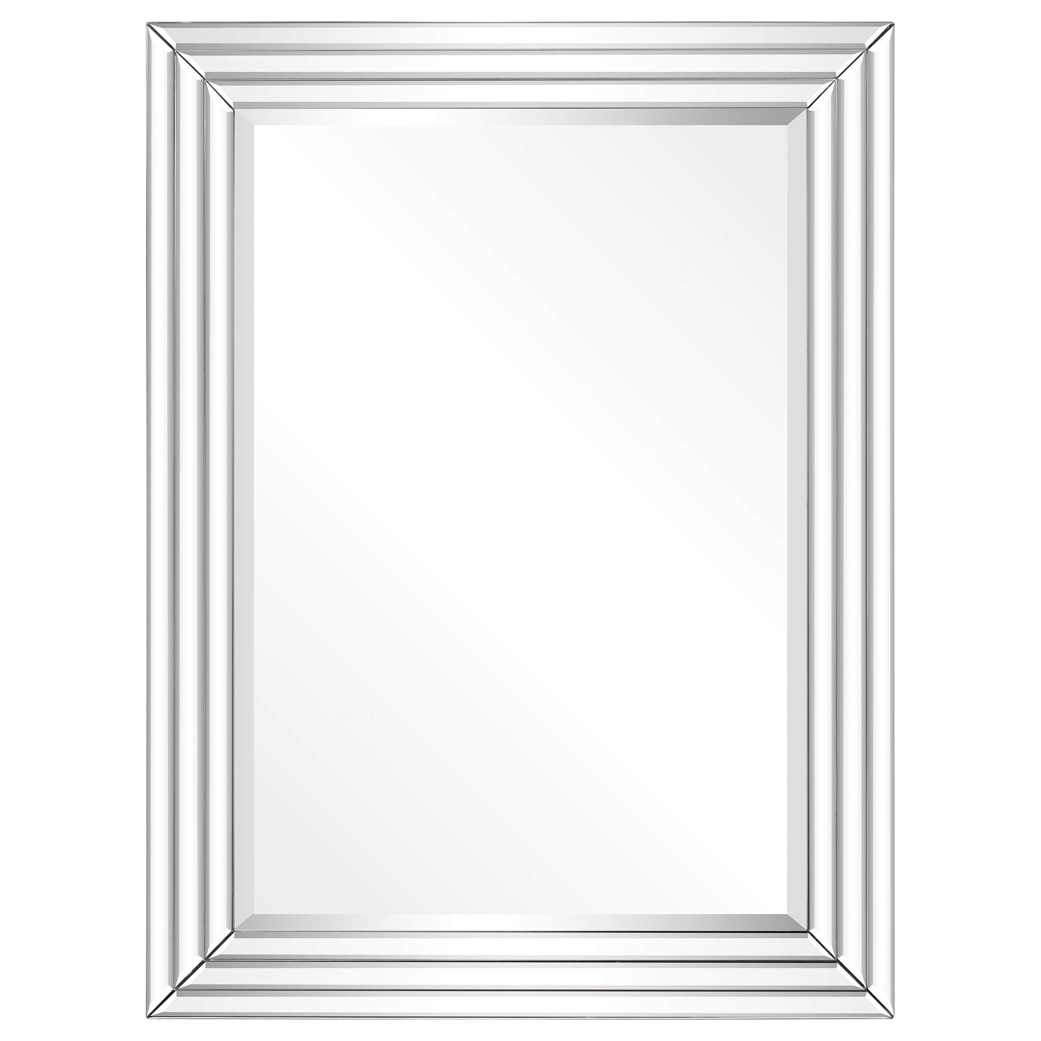 Photo 1 of Empire Art Direct 40 x 30 inches Wall Mirror Wall-Mounted Mirrors Solid Wood Frame Covered with Beveled Multi Faceted Bars,Modern Mirror for Bathroom,Vanity,Bedroom,Clear 40"H x 30"L