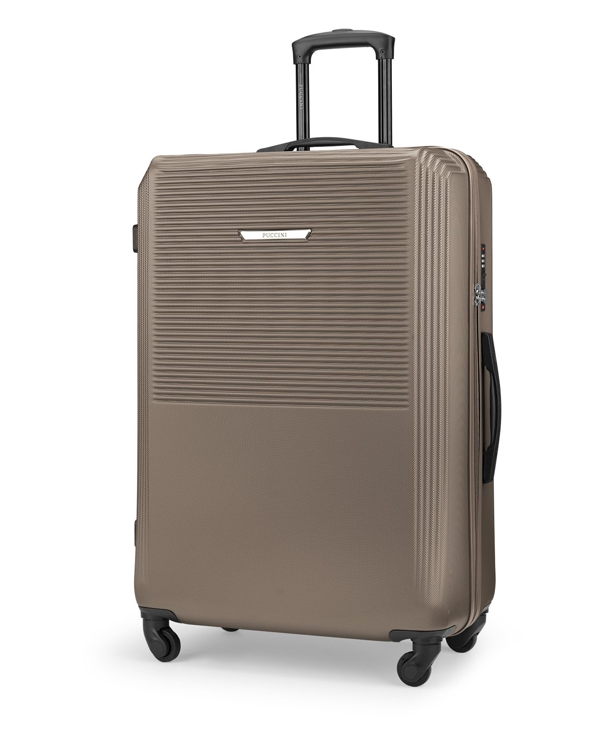 PUCCINI Walizka San Diego twarda obudowa, bagaż podręczny na kółkach, lekka walizka podróżna z 4 kółkami, M-L-XL, beżowy, XL, Duża walizka