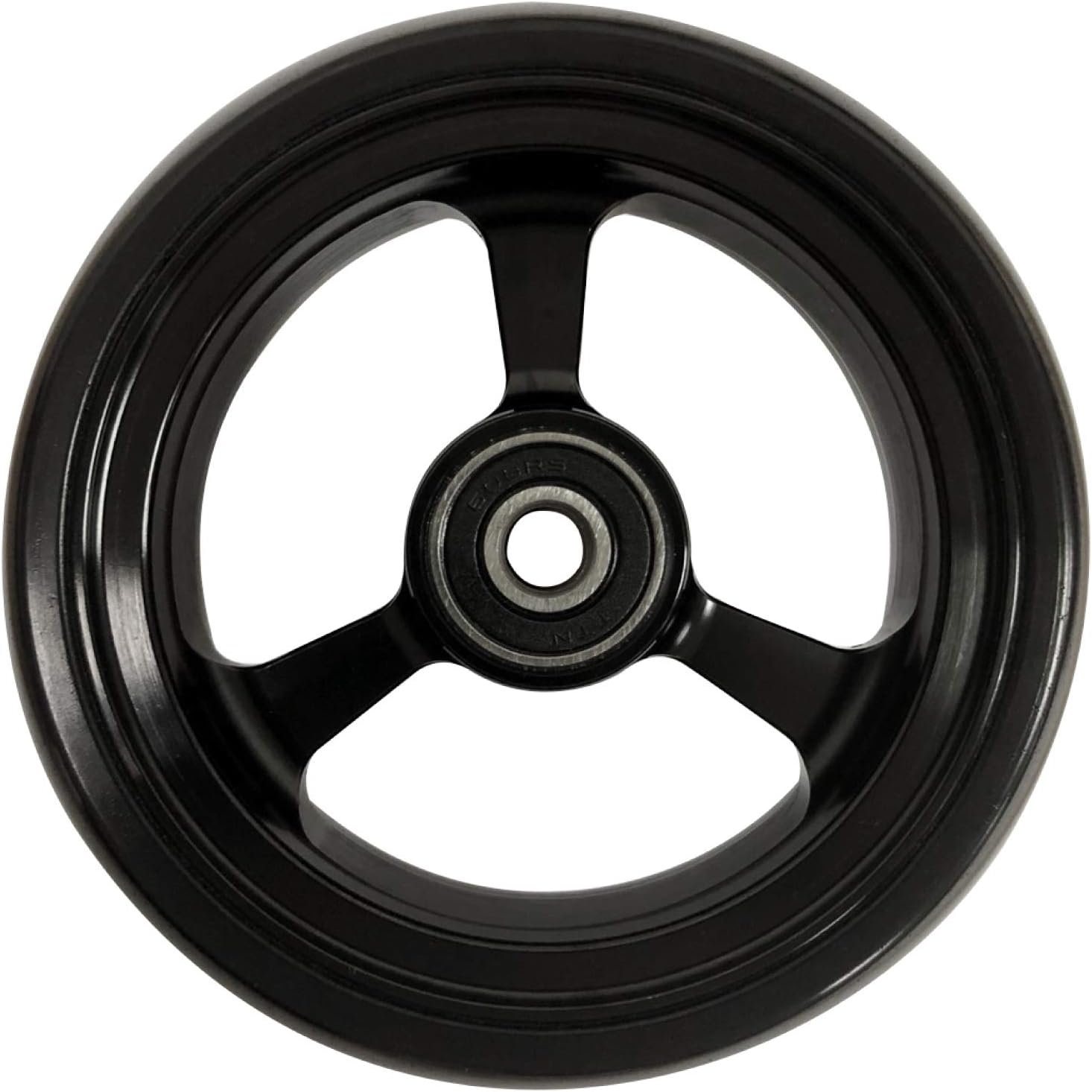 RIANTWHEEL, 4 X 1.0 inch, Solid, PU Wheels, Wheelchair Casters, Aluminum Rim, one Pair (Black)