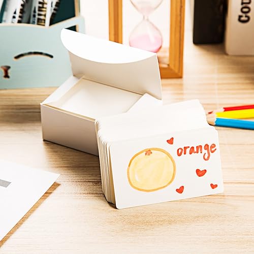 Miniatura 2 de ZOOYOO Tarjeta de mensaje de papel de cartón blanco en blanco, tarjeta de visita, tarjeta de palabra, etiqueta de regalo, 100 unidades (blanco)