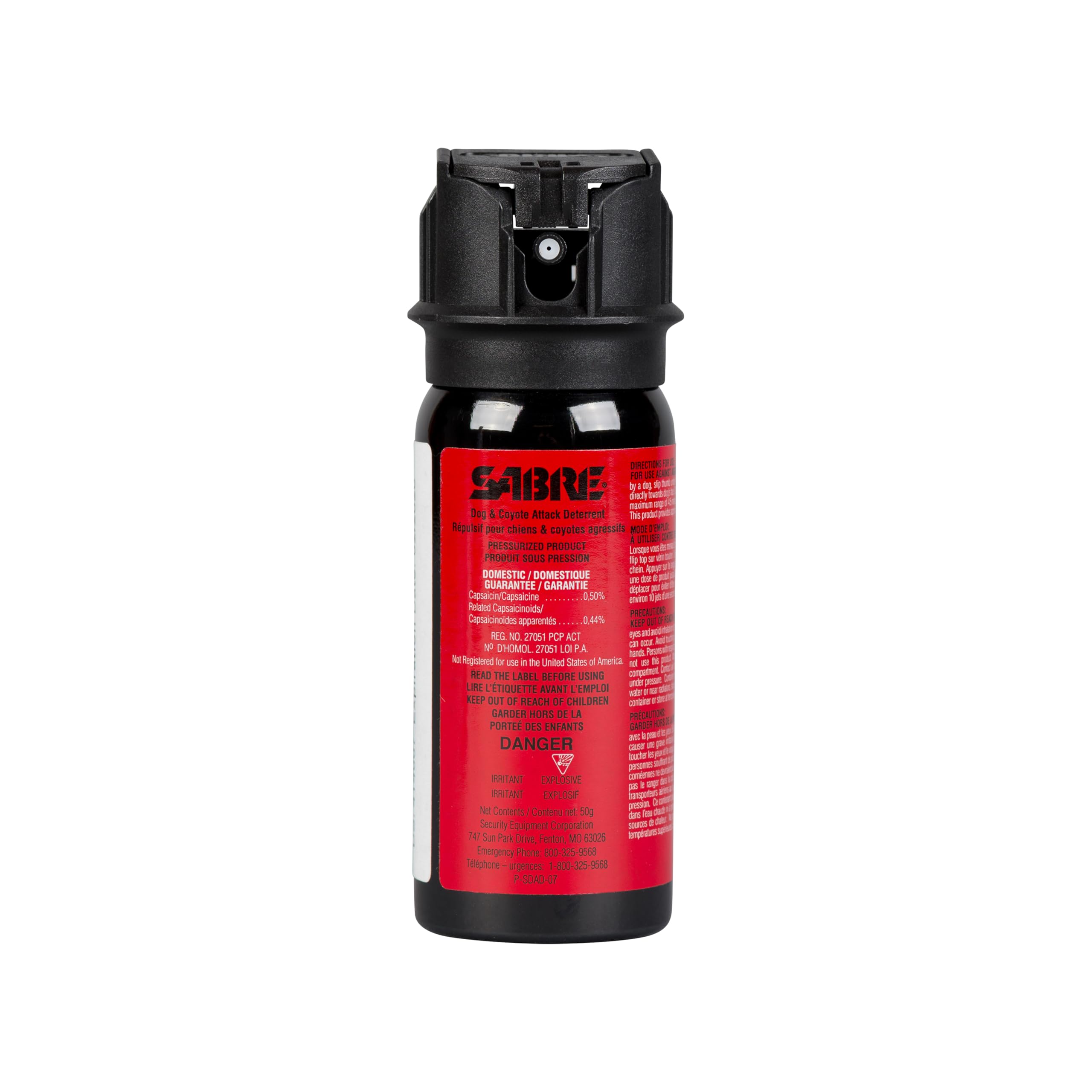 SABRE Dog & Coyote Attack Deterrent - Humane and Effective, Maximum Strength, Size Options Available ,Large Canister Flip Top