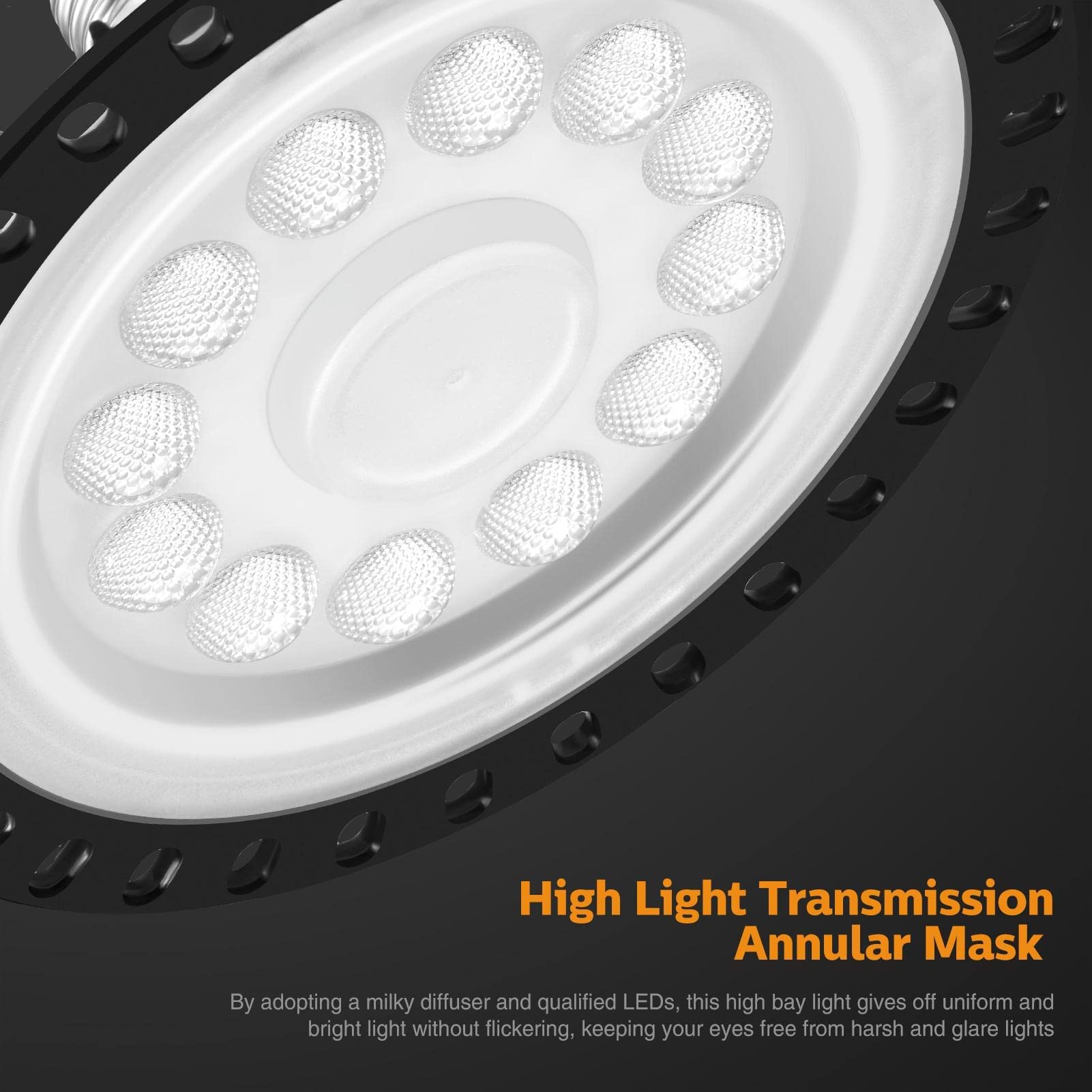 6 Pack UFO LED High Bay Light, lampa przemysłowa 6000LM Światło dzienne 60W Oświetlenie LED Bay, komercyjne oświetlenie sufitowe, oświetlenie przemysłowe 6500K Zimna biel do warsztatów magazynowych, o
