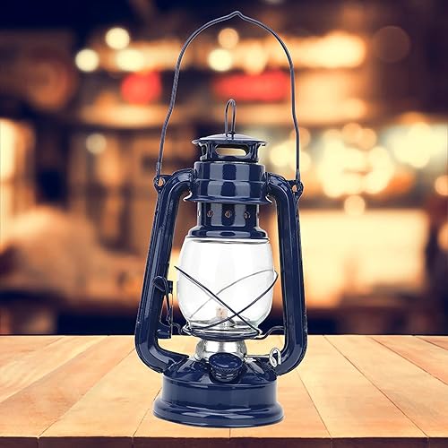 Miniatura 4 de Lámpara de aceite vintage, lámpara de queroseno de metal con mecha de tormenta, gran capacidad, linterna de combustión portátil, luz para camping,