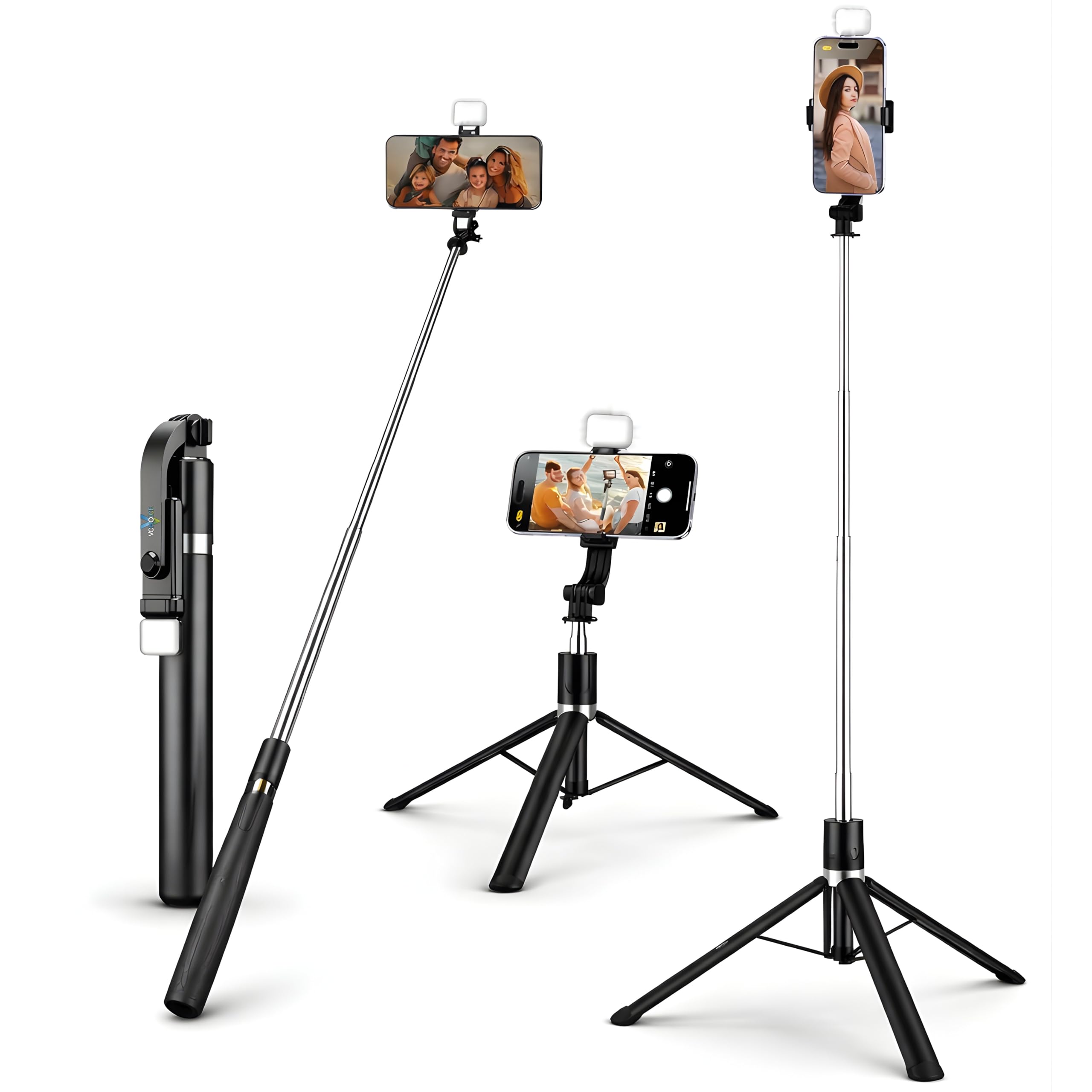 2026 Premium Selfie Stick Tripod with LED Light, 67 inch /170CM Tripod for Mobile Phone, Multi-Functional Bluetooth Long Selfie Stick for Travel, Vlogging, Compatible with All Mobile Phones-image-40