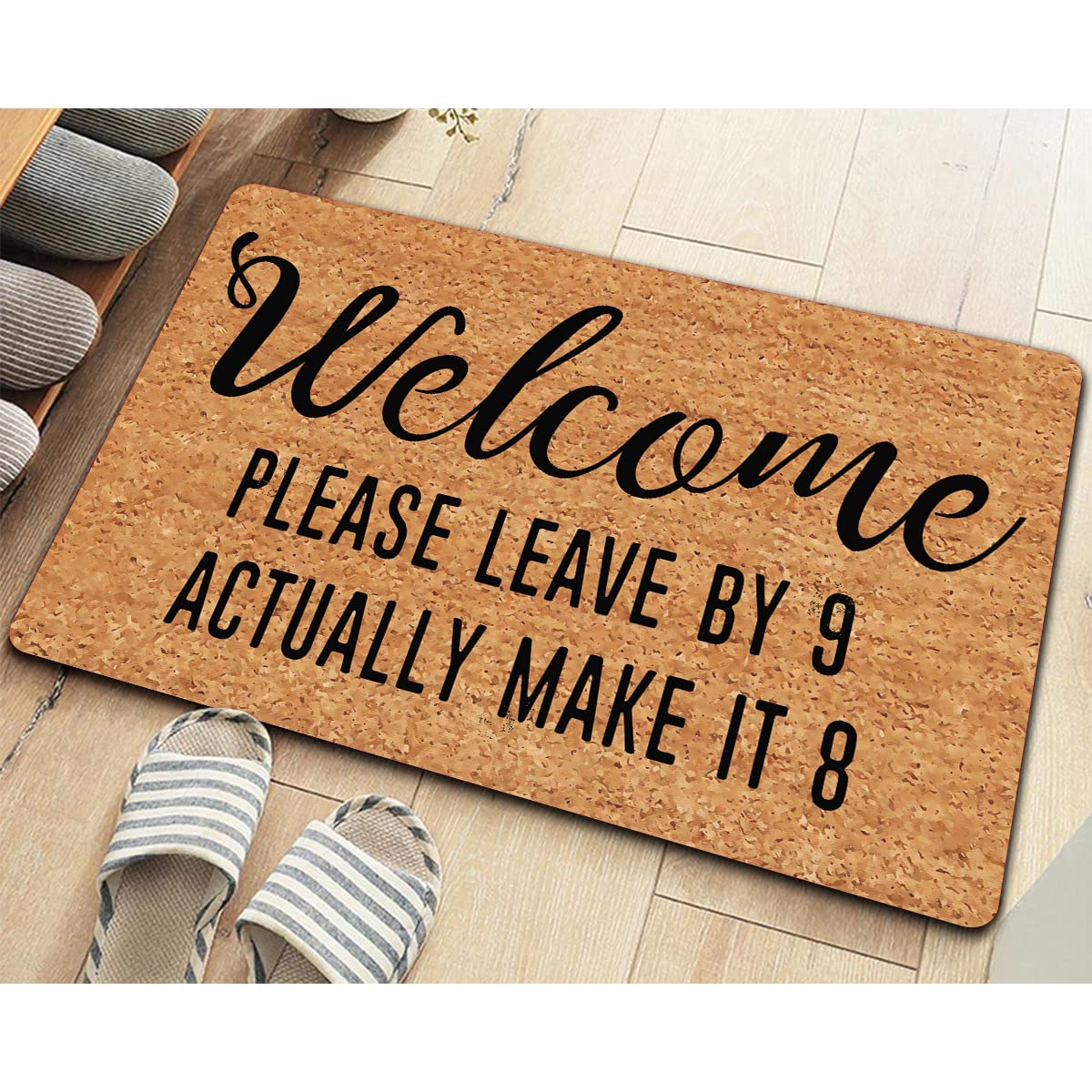 Amazon.com: Funny Welcome Doormat Please Leave By 9 Actually Make