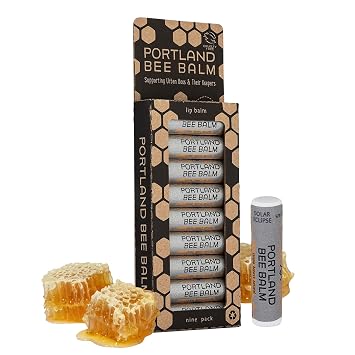 Portland Bee Balm Solar Eclipse All Natural Handmade Beeswax Based SPF 15 Lip Balm, 9 Count | SPF 15 sun protection, beeswax, coconut oil, olive oil, cruelty-free, plastic-neutral, 9-pack