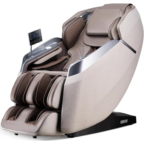 2026 4D Massage Chair Full Body, 24 Modes Zero Gravity SL-Track Shiatsu Recliner- AI APP Control Airbag Massage with Body Scan, Deep Yoga Stretch, Foot Rollers, Built-in Heat System(Brown)