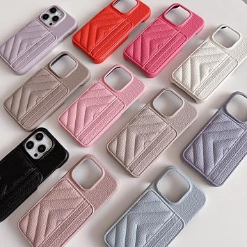 For iPhone17用高級レザーウォレット型スマホケース カードスロット付き 無地保護カバー（For iPhone17/ラベンダー）