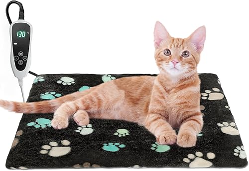 Miniatura 20 de Almohadilla térmica extragrande para perros de 47 x 30 pulgadas con interruptor de termostato inteligente y tubo de protección de línea