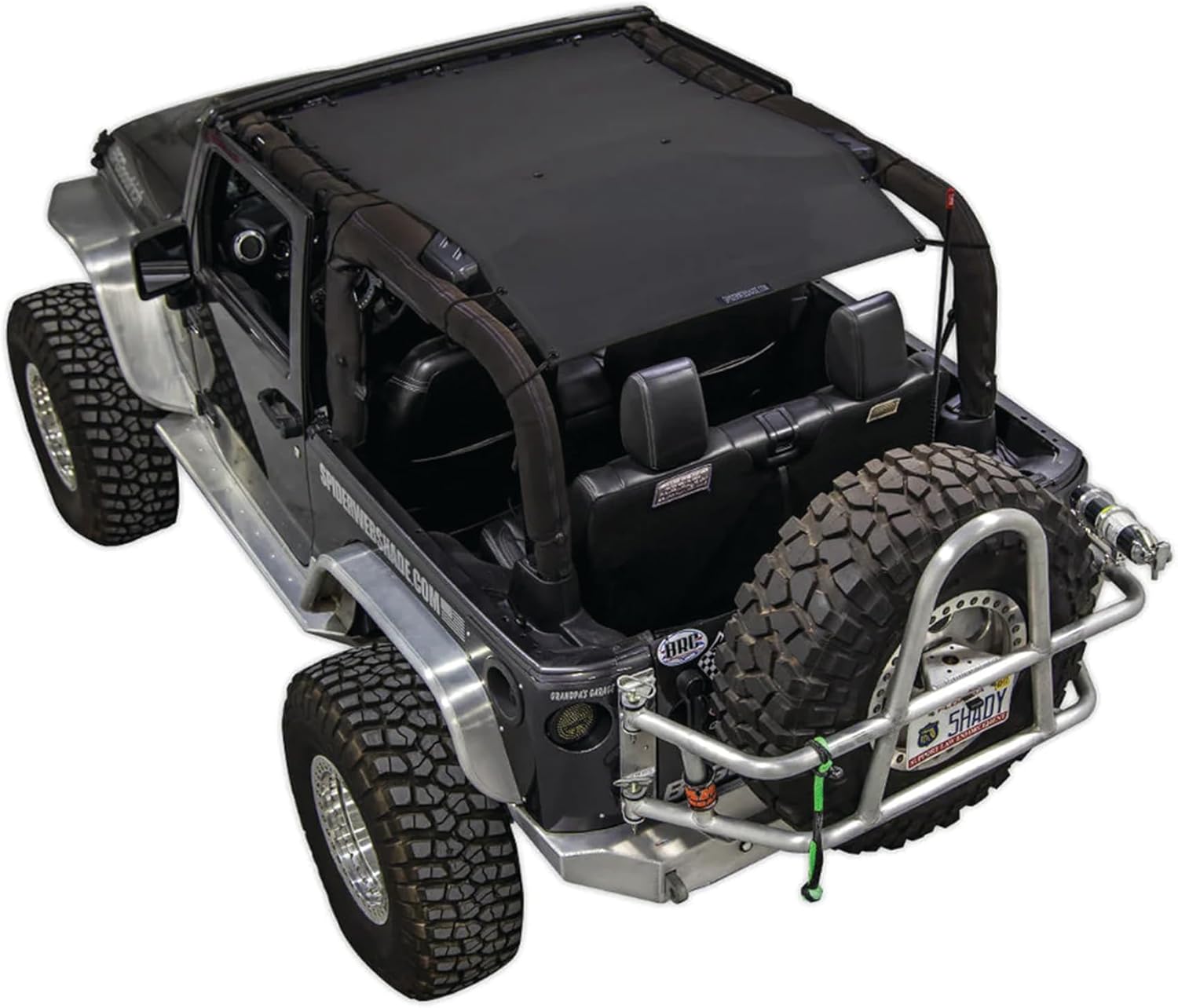 SPIDERWEBSHADE Original JK 2-Door Full Sunshade Top (2007-2017) Compatible with Jeep Wrangler JK Rubicon Sahara Sport All Trims – Airbag Safe – USA Made – 10 Year Warranty (Black)