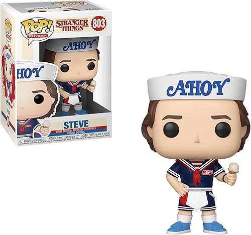 Miniatura 2 de POP [Stranger Things - Steve Harrington Scoops Ahoy Outfit Funko Figura de vinilo (paquete con funda protectora de caja compatible), multicolor,