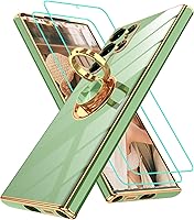 Vista 140 de Gritup Funda para Samsung Galaxy A14 5G: Funda para Samsung A14 2 piezas, protector de pantalla, soporte de anillo de rotación de 360°, soporte