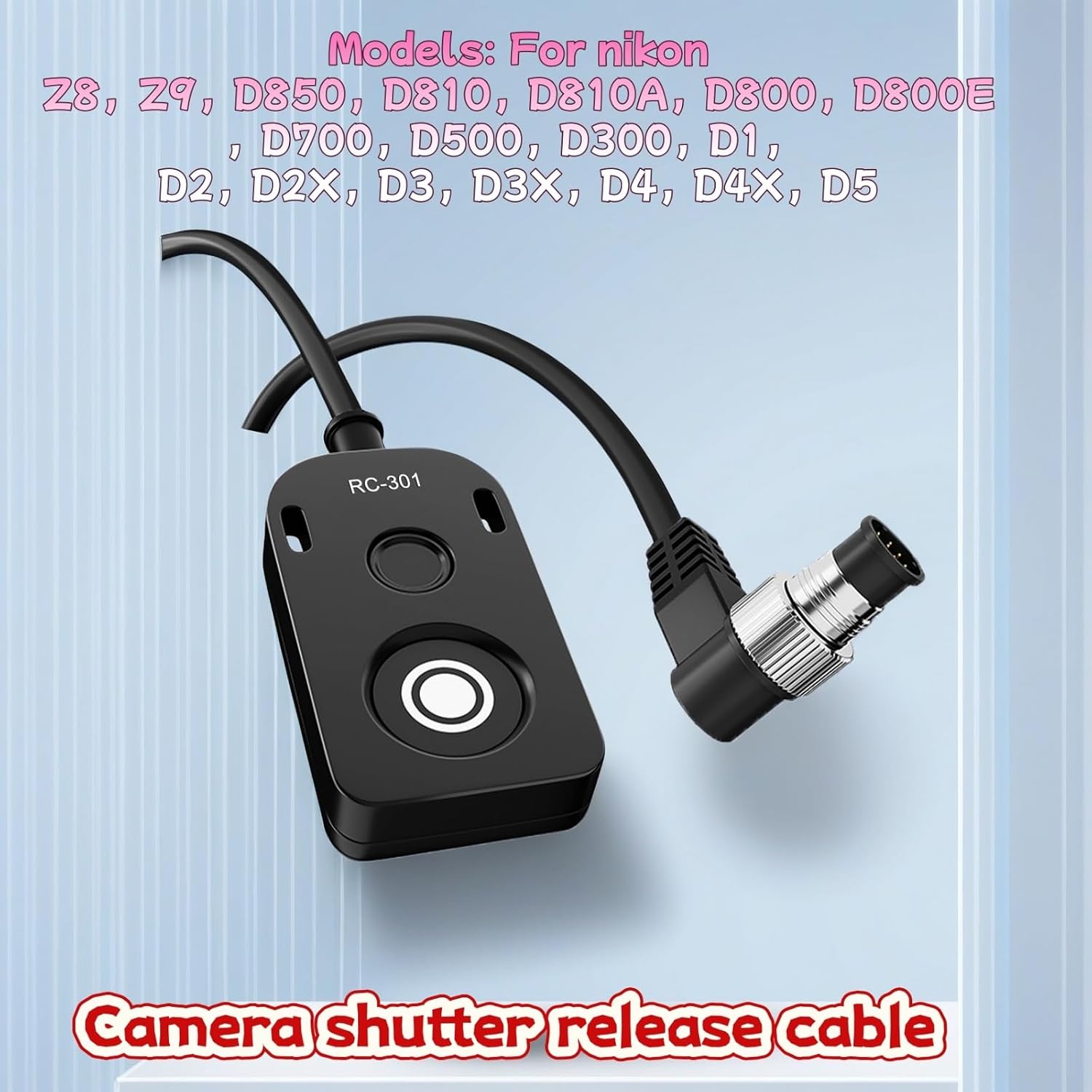 Remote Shutter Release Cable for Nikon Replacement MC-30A Compatible Z8, Z9, D850, D810, D800 Series, D700, D500, D300, D1-D5 Series Cameras Compact Design