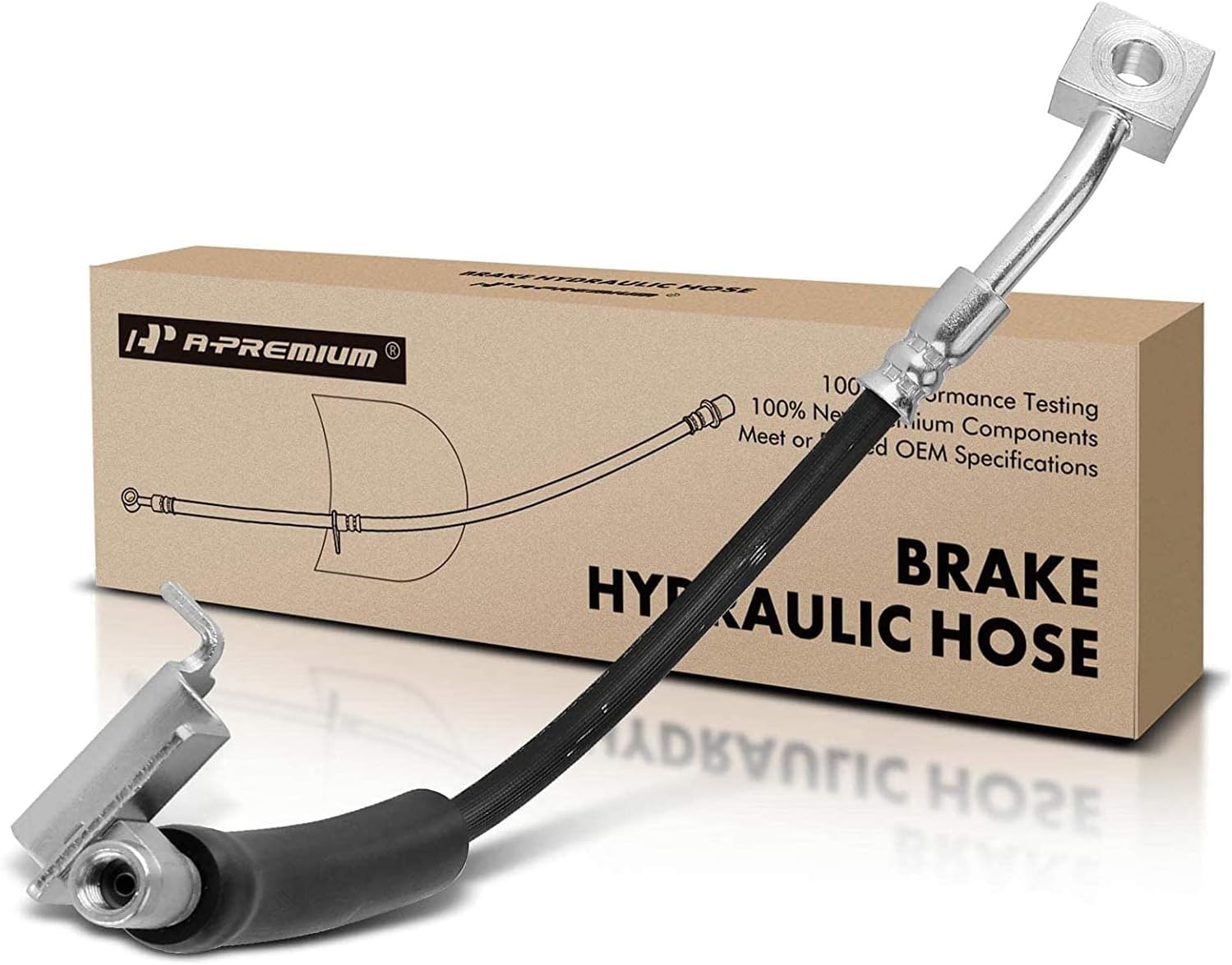 A-Premium Front Driver Brake Hydraulic Hose Compatible with Select Ford Models - For Mustang 2015 2016 2017 2018 2019 2020 2021 - Replace# FR3Z2078G