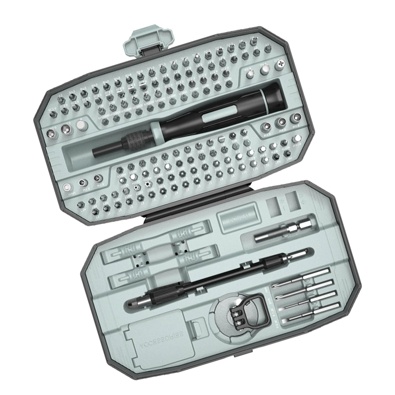 Buxuaaaa Black And Gray 152Pc Screwdriver With Grip & Steel Tips For Electronics, Watches, And Home Repairs Screwdriver Set With Steel Bit And Ergonomic Handle
