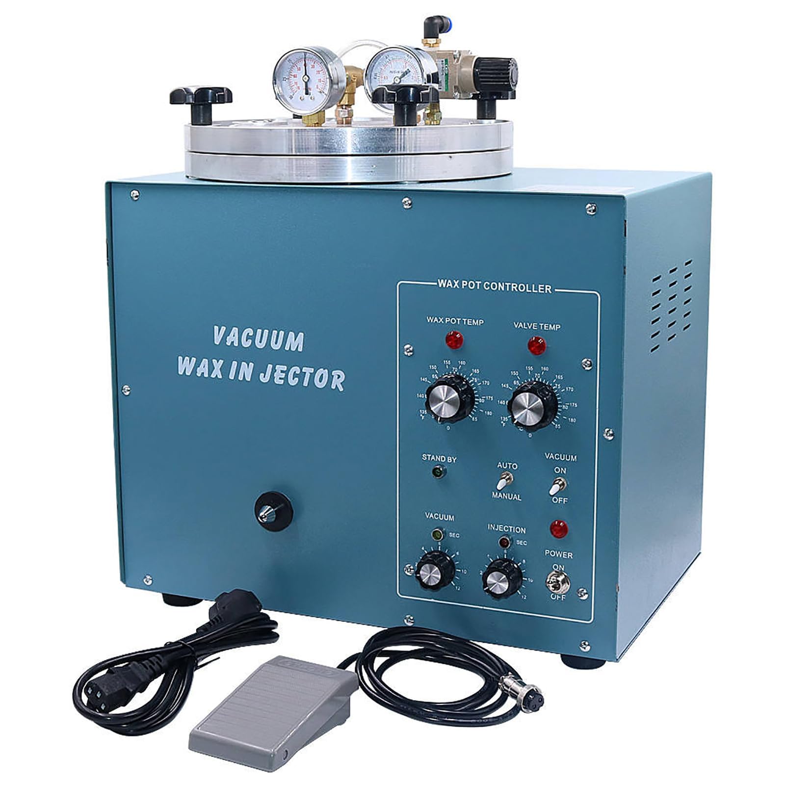HYQNG Vacuum Wax Injector, 510W Jewelry Vacuum Casting Machine Jewelry Vacuum Waxing Machine Vacuum Investing Casting Machine Jewelry Wax Injection 3KG Capacity Adjustable Pressure