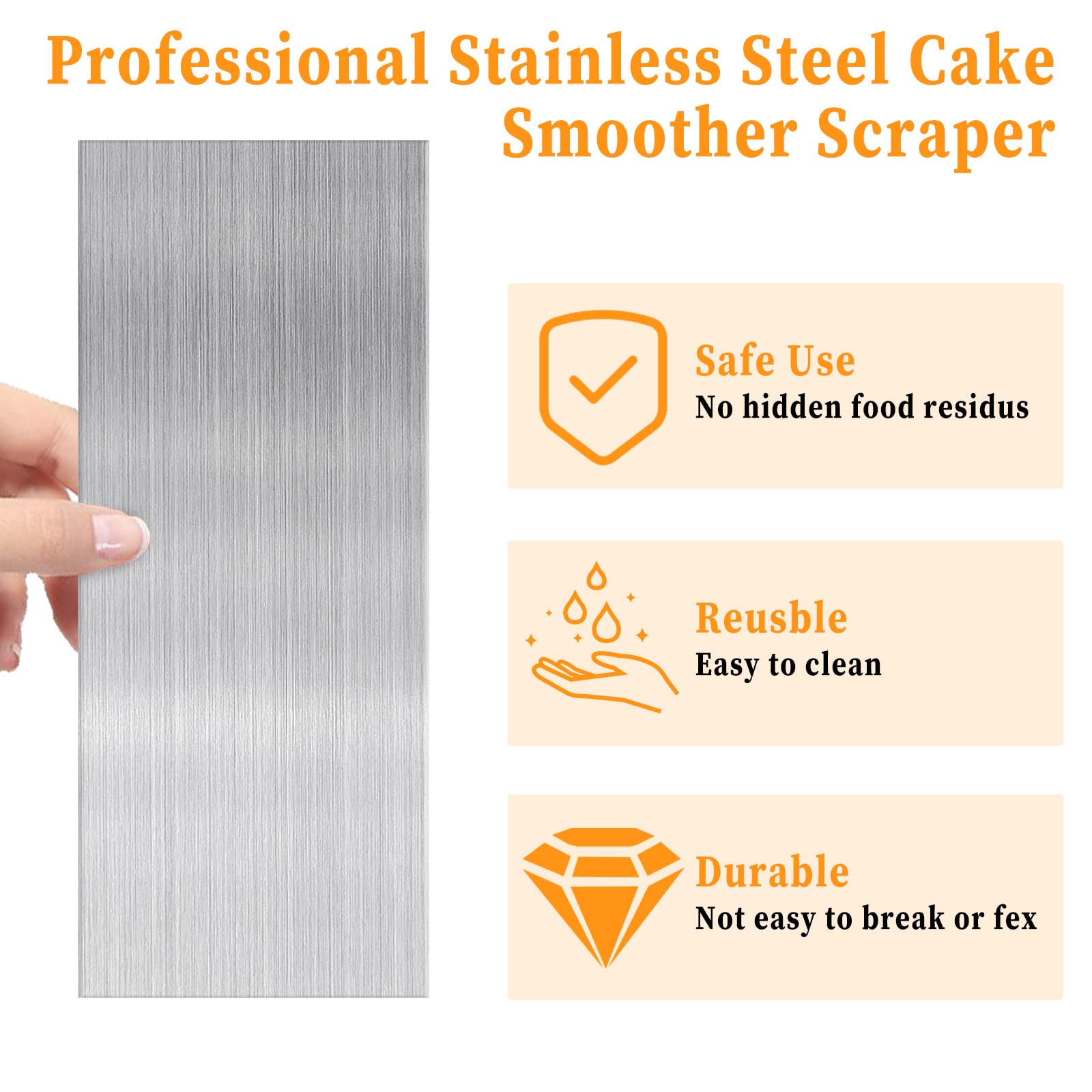 Set di Punte Rettangolari in Acciaio Inossidabile per Decorazione Torte, Ecologiche e Atossiche, per Bordo a Strisce e Motivi Decorativi Fai-da-te