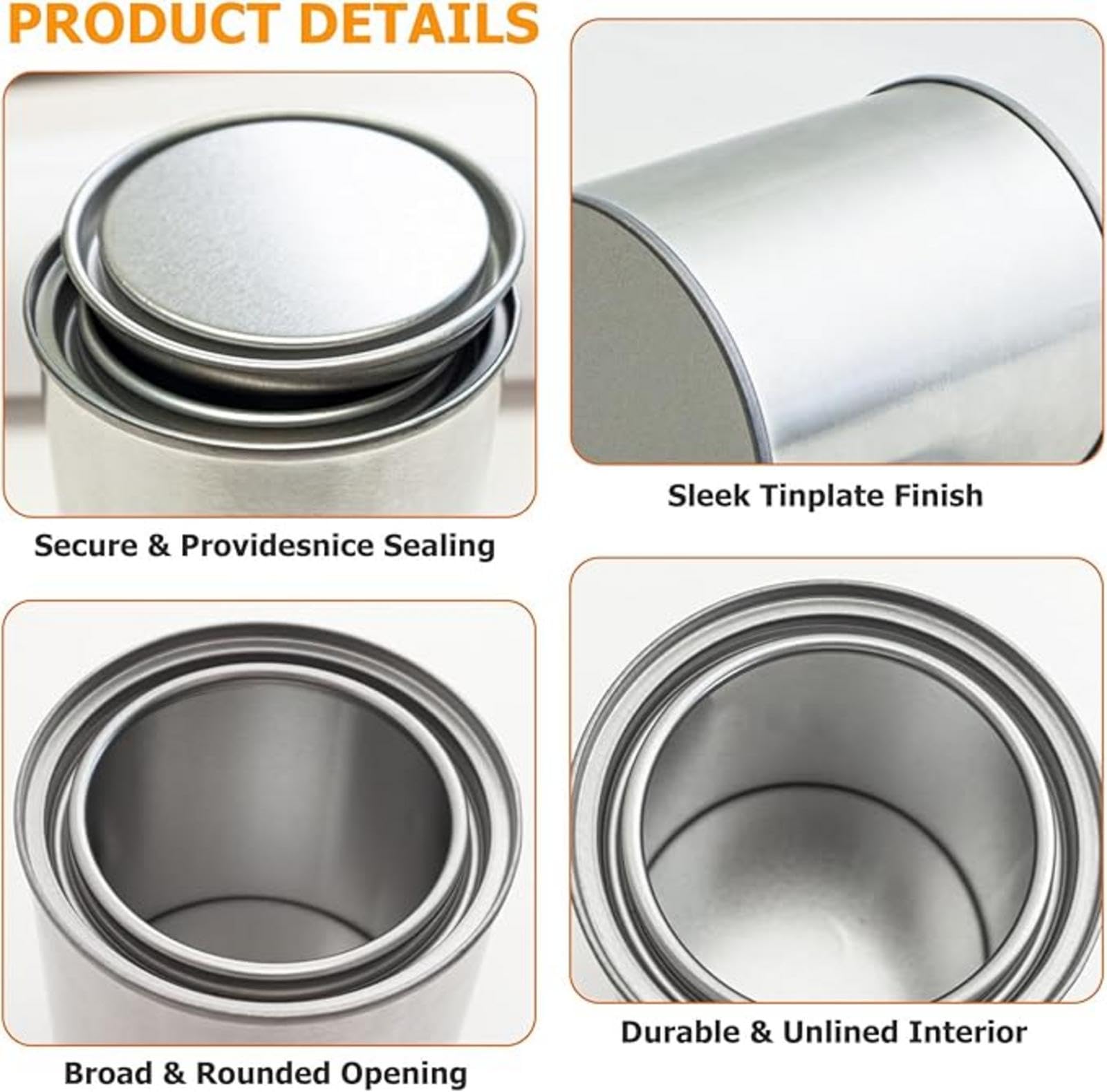 Paquet De 12 Pots De Peinture Vides Avec Couvercles, Seaux De Peinture Sans Doublure De 500 Ml, Conteneurs De Stockage De Peinture En Vrac, Pour Le Stockage, La Peinture