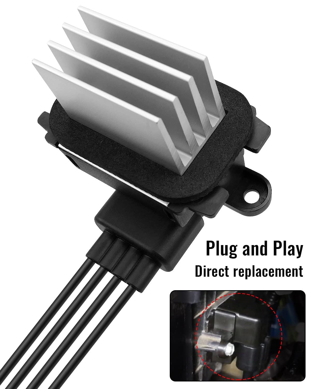 BL3Z-19E624-A HVAC Blower Motor Resistor Kit Fit for Ford Expedition 2009-2017 Ford F150 2009-2014 Lincoln Navigator 2009-2017, AutoTempControl Black