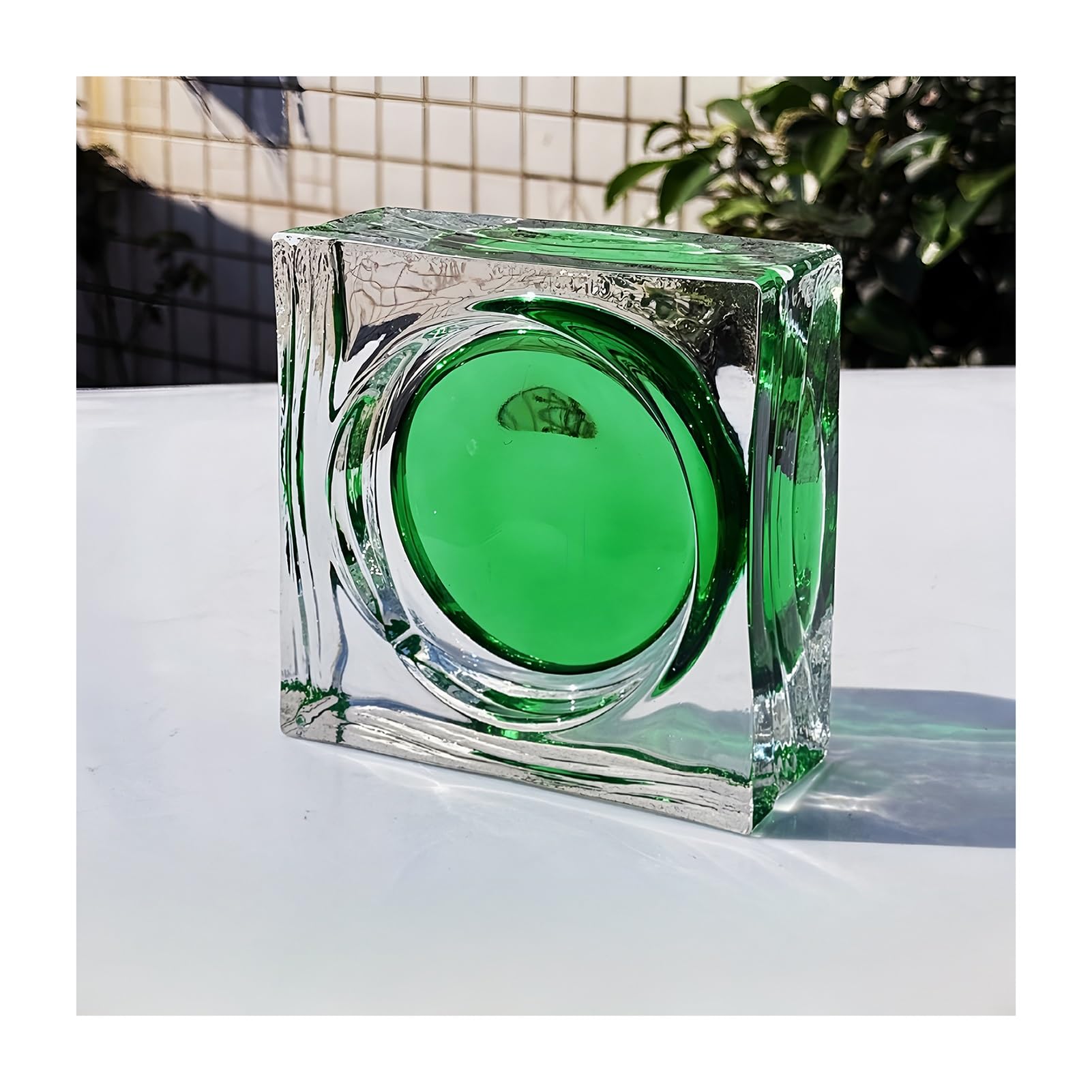 Crystal s Bloc 5.9 x 5.9 x 2.3 pulgadas C Detive Bric para el hogar Hotel Commercia Partit (verde)