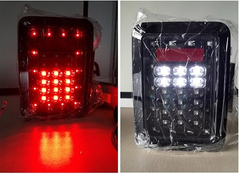 Black Replacement Us Version LED Tail Light Assembly for Wrangler Jk 2007-2017(one Pair) 011011
