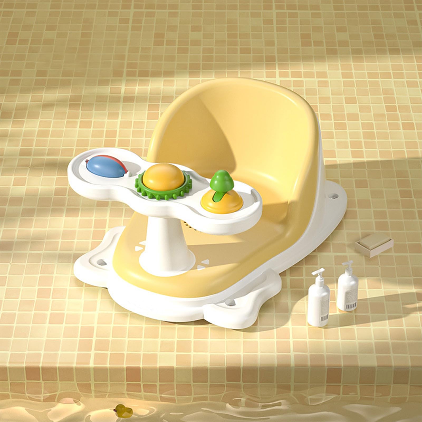 Badewannensitze Babywanne mit Saugnäpfen an der Unterseite für 6 Monate und älter, bietet Rückenlehne Badewanne Badewanne