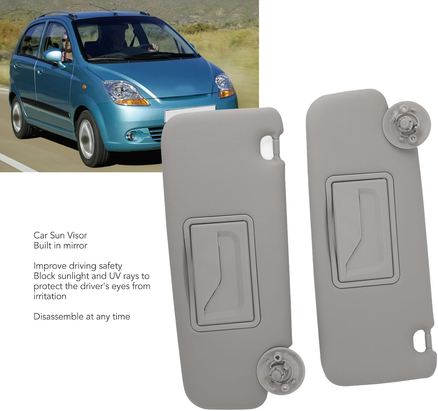 ciciglow 1 Pair Car Sun Visor for Sonic 2012-2020 2011-2022, Gray Sun Visor with Makeup Mirror, Sun Visor for Car, Improved Safety, Easy Installation, ciciglow0kidrsngh9