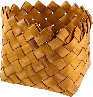 SOLUSTRE Large Storage Basket Wood Chips Remote Control and Cable Organizer Organize Desk Home Office