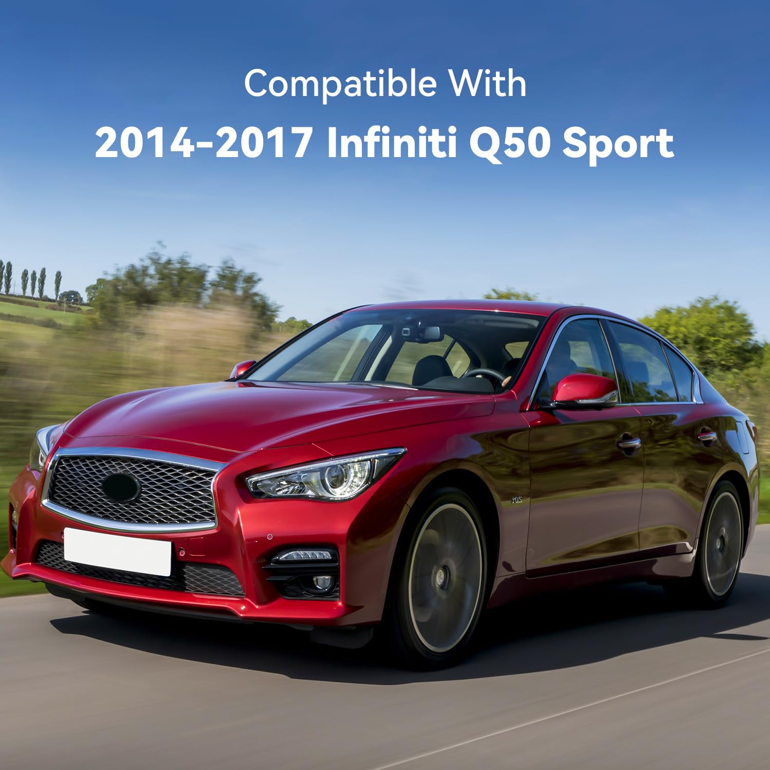 KARPAL Fog Light Cover Pair Fog Lamp Hole Plug Insert Driver and Passenger Side Pair/Set Compatible with 2014-2017 Infiniti Q50 Sport Replacement for IN1038106 IN1039106 622564GA1A 622574GA1A