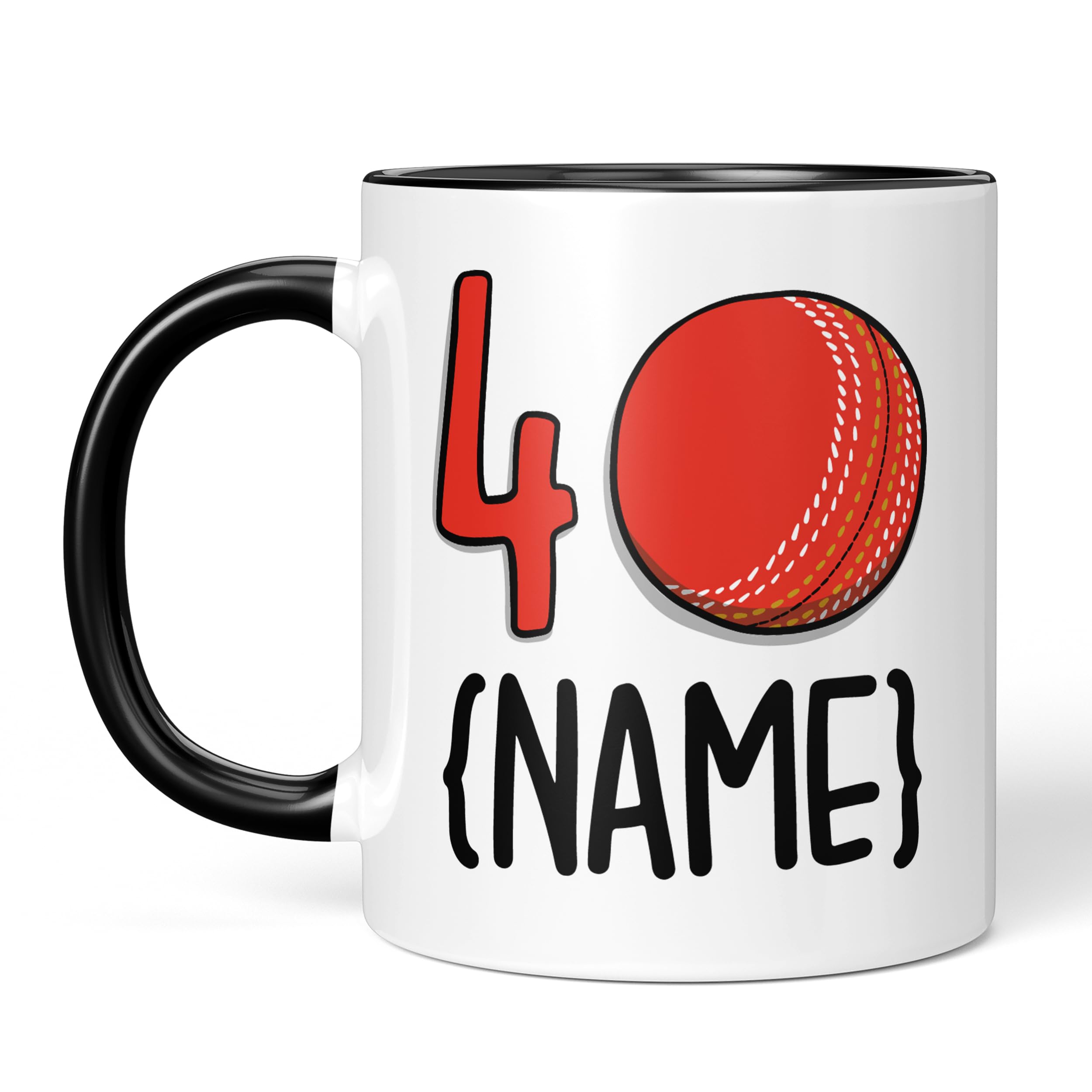 TeePee Creations Cricket 40th Birthday Gift, Present, for Husband, for Dad, for Boyfriend, Personalised, Cricket Fan Mug (40th)