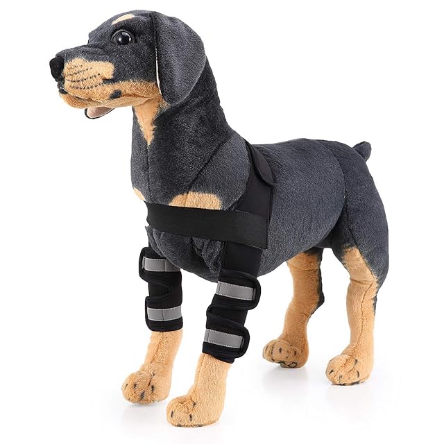 Foto 2 de 8 de SELMAI Apoyo del Hombro Perro Reflexivo Abrazadera de la Pierna Delantera Protector de Codo Canino Envoltura…