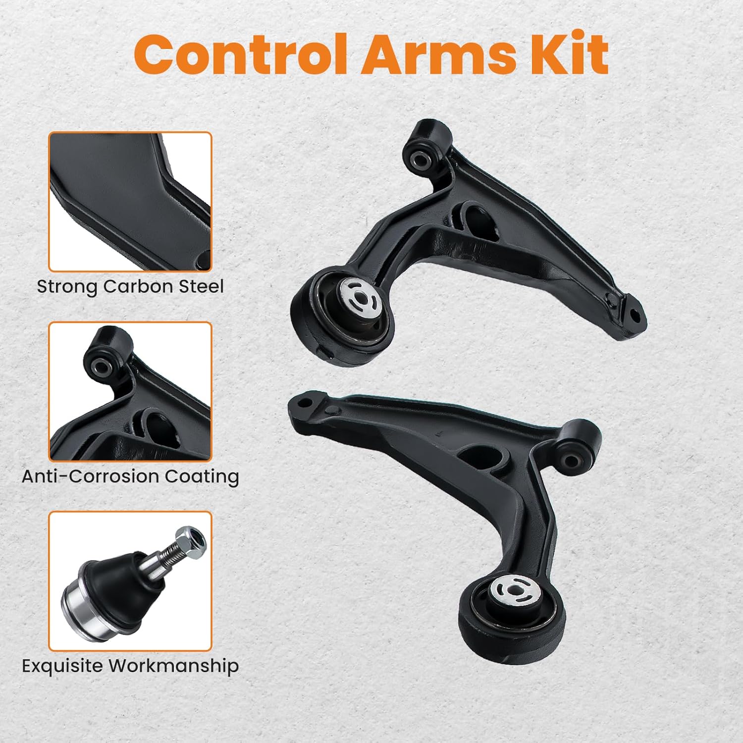 maXpeedingrods 12Pc Front Suspension Kit for Dodge Journey 2009-2015, 2 Lower Control Arms 2 Lower Ball Joints 2 Sway Bar End Links 4 Outer Inner Tie Rod Ends 2 Boots