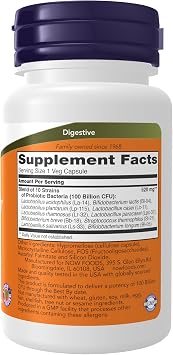 NOW Supplements, Probiotic-10TM, 100 Billion, with 10 Probiotic Strains,Dairy, Soy and Gluten Free, Strain Verified, 30 Veg Capsules