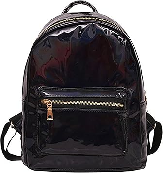black holographic backpack
