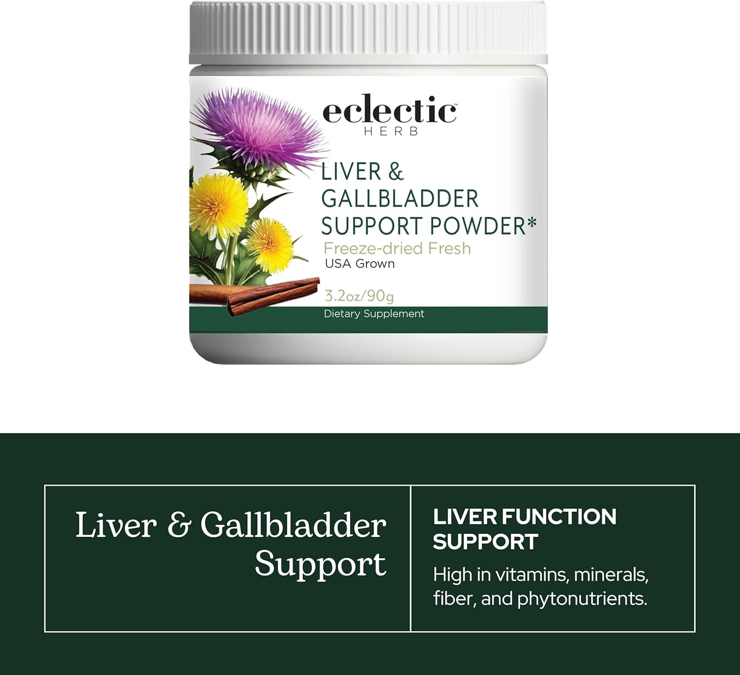 Eclectic Herb - Liver & Gallbladder Support Powder | Silymarin Supplement | Milk Thistle, Dandelion, Beet Root | Natural, Vegan, Non-GMO, Gluten Free (3.2 oz | 90 g)