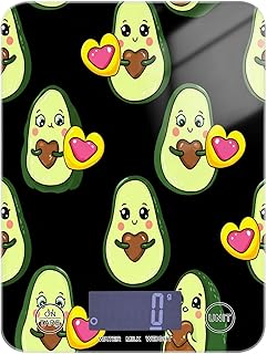 Wajiw Avocado Digital Kitchen Scale, Small Food Scale Weight Grams and Ounces with Tempered Glass for Weight Loss, Baking, Cooking - 4 Weight Units & LCD Display