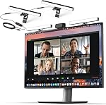 Éclairage de vidéoconférence HumanCentric - Lumière pour webcam pour le streaming, lumière LED pour moniteur et ordinateur portable pour vidéoconférences, éclairage Zoom pour ordinateur, remplace la lumière annulaire pour les réunions Zoom, kit double