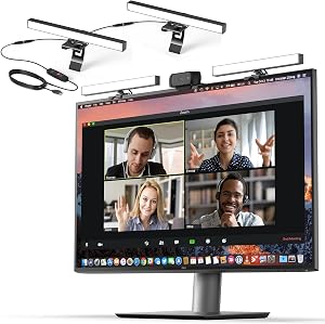 Éclairage de vidéoconférence HumanCentric - Lumière pour webcam pour le streaming, lumière LED pour moniteur et ordinateur portable pour vidéoconférences, éclairage Zoom pour ordinateur, remplace la lumière annulaire pour les réunions Zoom, kit double