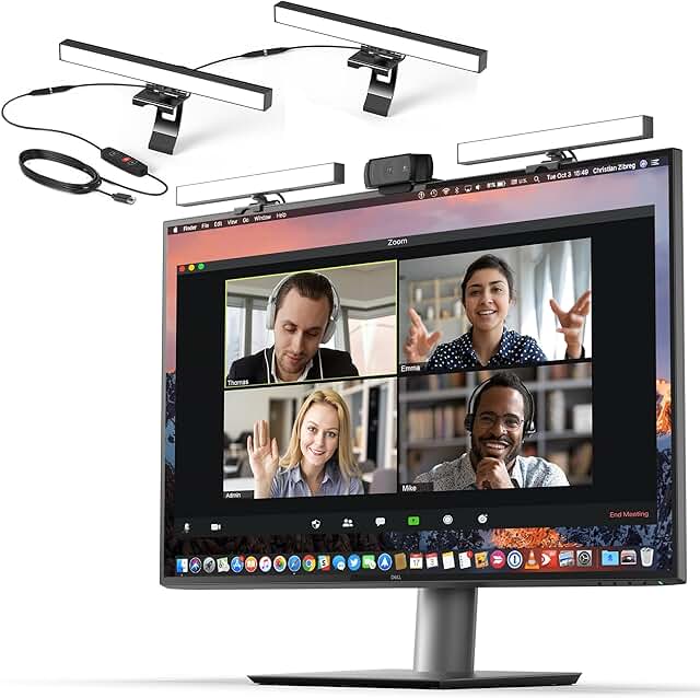 HumanCentric Video Conference Lighting - Webcam Light for Streaming, LED Monitor and Laptop Light for Video Conferencing, ...