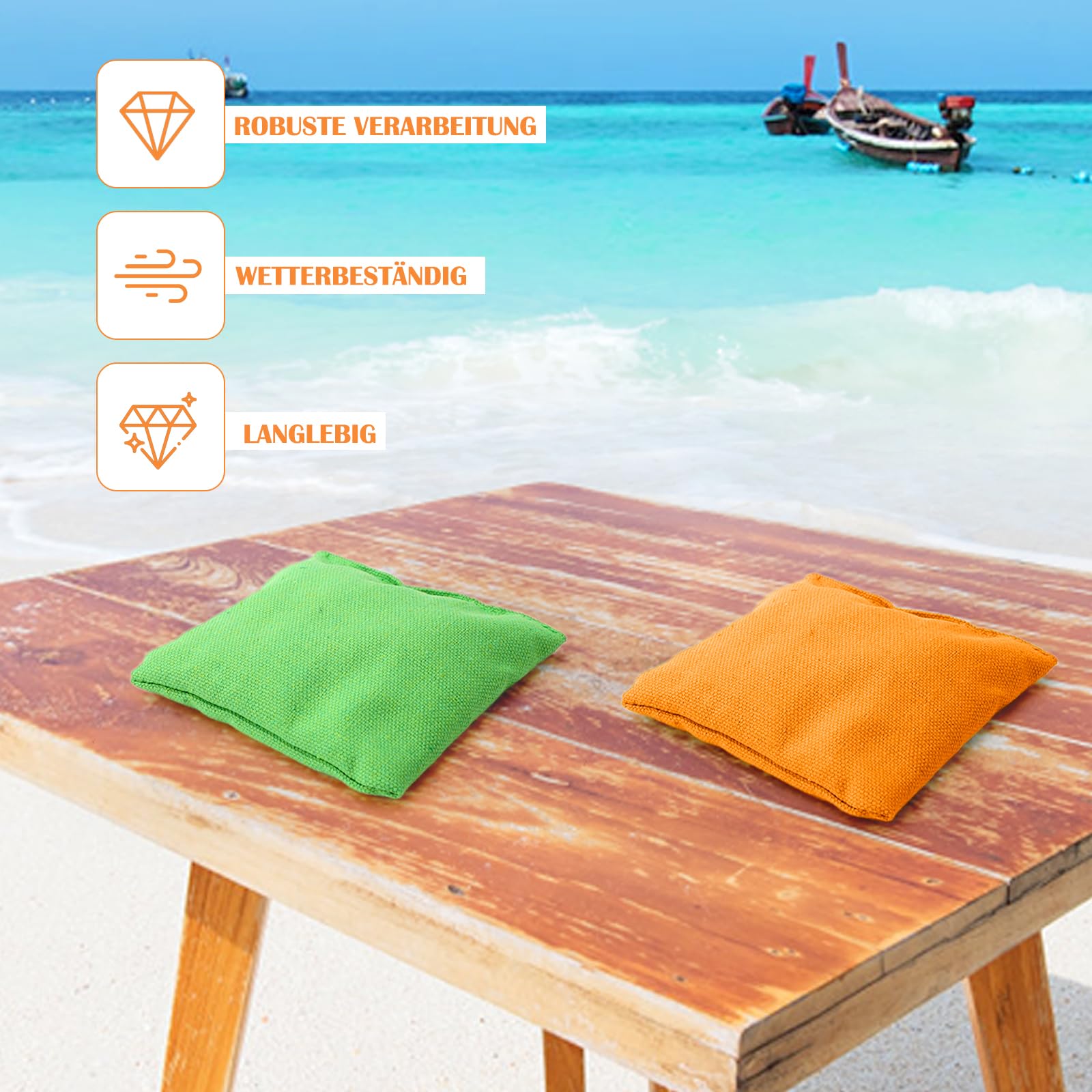 Juego 10 Bolsas Frijoles Para Juego Cornhole | Colores, Tela Resistente, Para Niños Y Adultos, Exterior