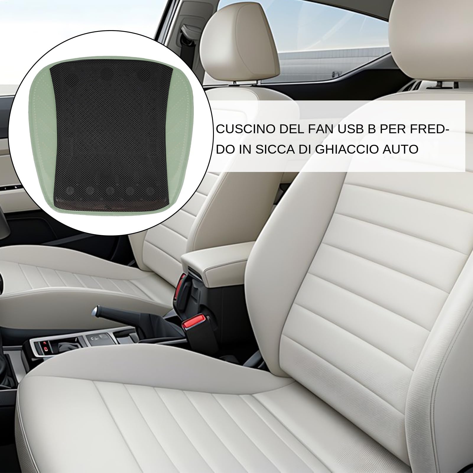 Generico Cuscino Auto Leggero Multifunzionale Ergonomico Traspirante | Tappetino Raffreddante con Ventola Cuscino Sedile Auto Traspirante Ergonomico Portatile Per Guida Viaggio Camion