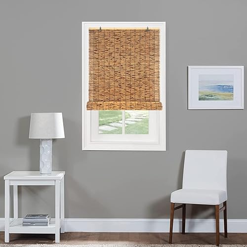 Persianas enrollables de bambú natural para oscurecer la habitación persianas romanas para tratamientos de ventanas persianas opacas de patio